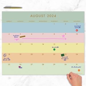 2025 Super Stripe Large Desk Pad Monthly Blotter Calend…